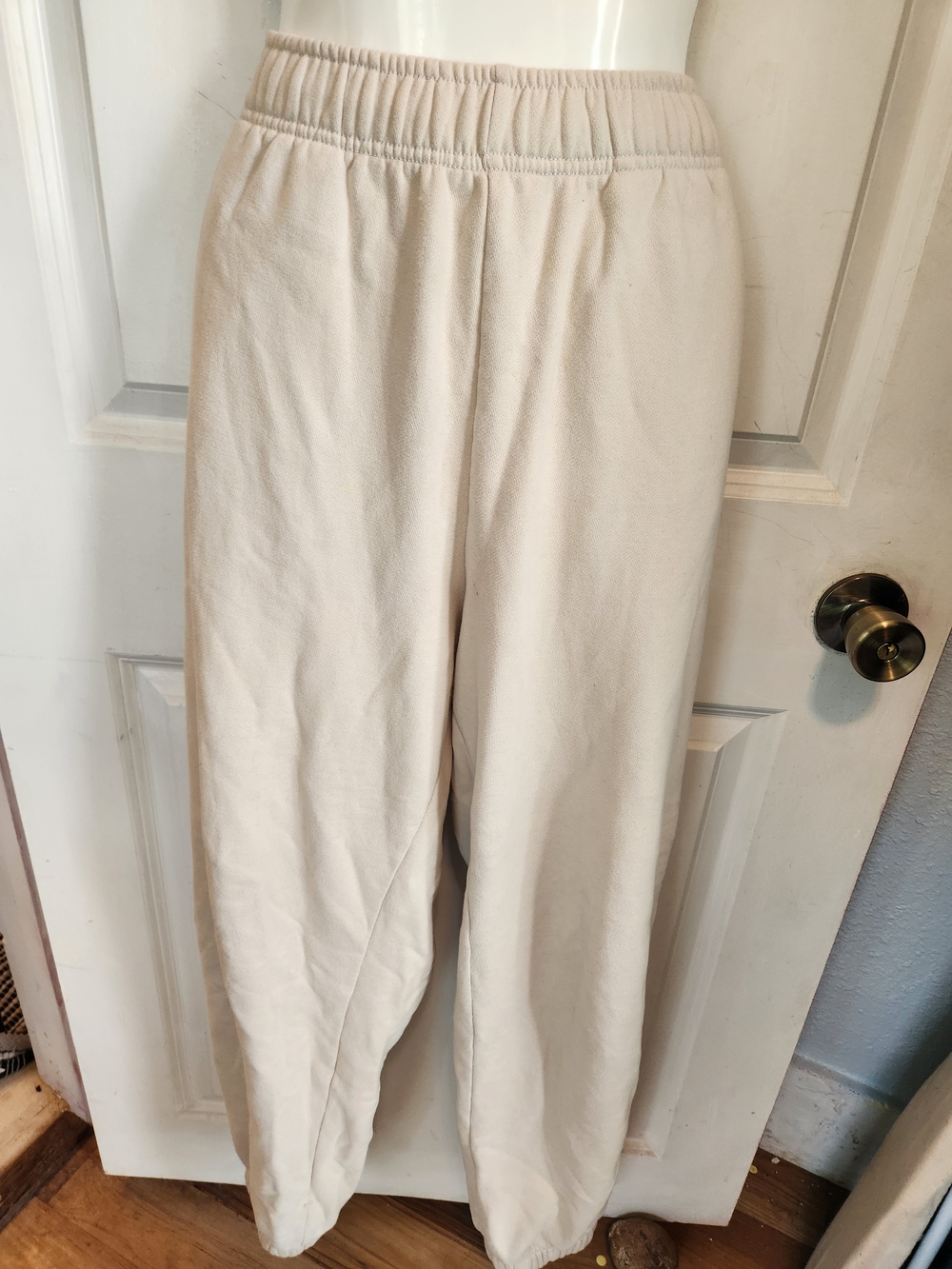 Aeropostale Cream Elastic Waist Track Pants